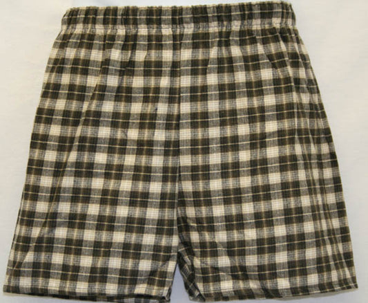 Boxer shorts youth and adult tan brown flannel
