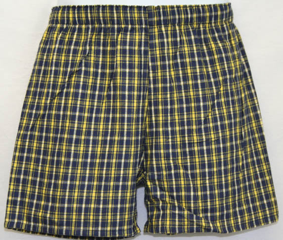 Boxer shorts youth and adult navy gold flannel