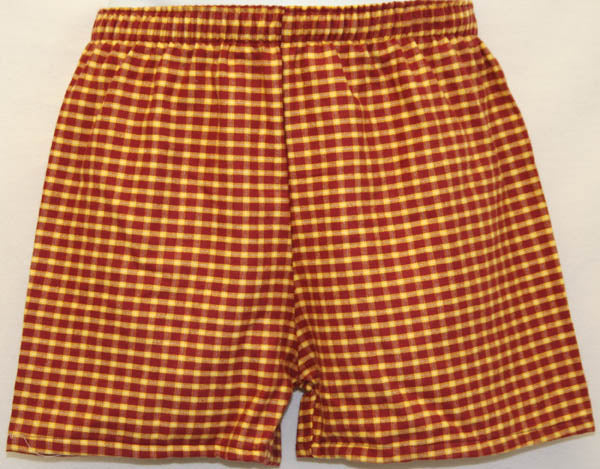 boxer shorts youth and adult burgendy gold