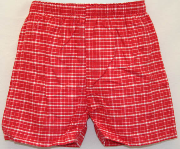 boxer shorts youth and adult red white flannel